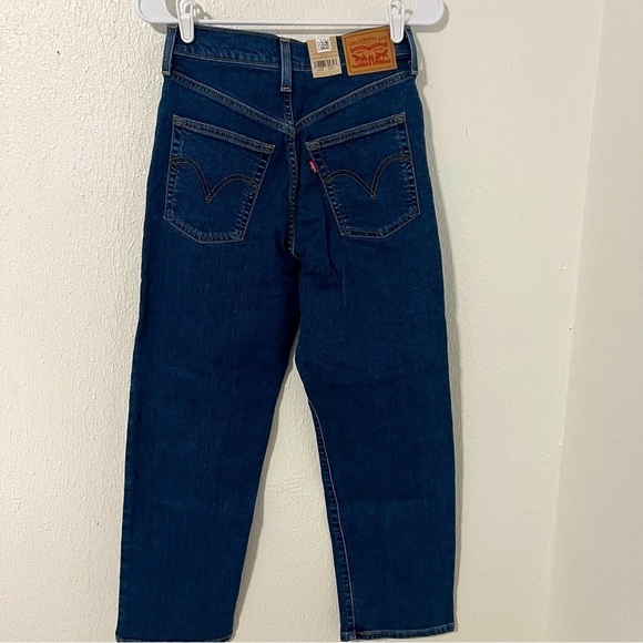 Levi's Women's Ribcage Straight Ankle Seamed Jeans 27x27 Dark Wash Buttonfly NWT - Picture 7 of 13